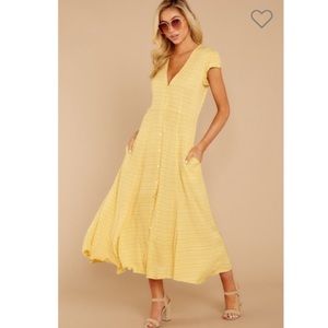 NWOT Red Dress Boutique Yellow Button Down Dress